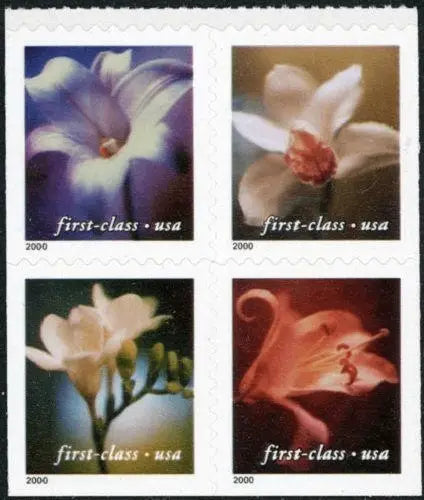 #.2000 US 34c Self Adhesive Four Flowers Stamps