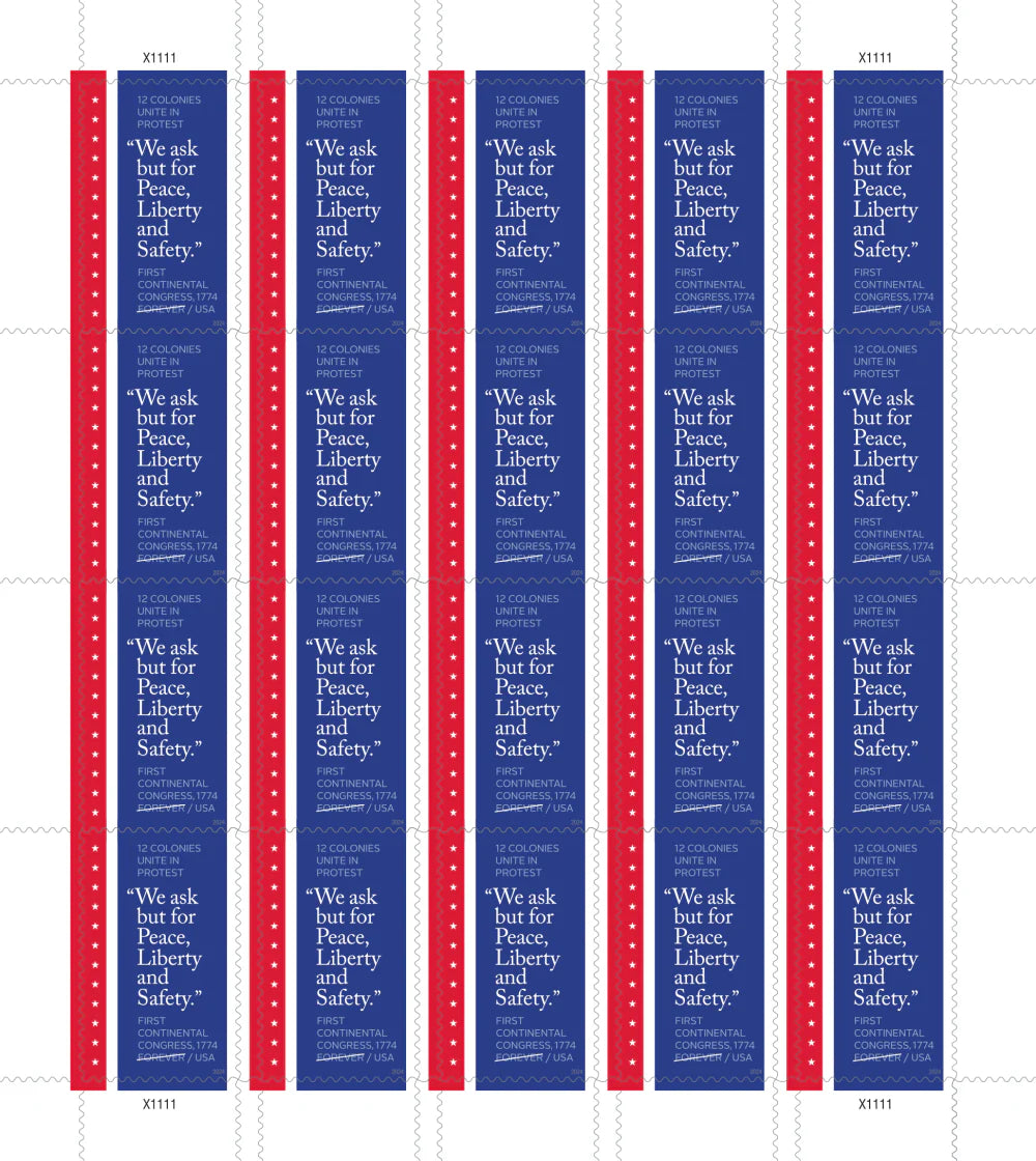 #.2024 US First Continental Congress 1774 Forever Stamps