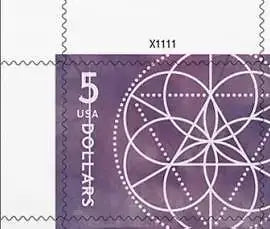 #.2022 5 dollar floral geometry stamps