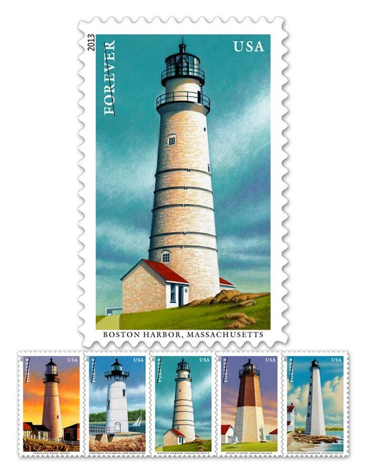 #.2015 New England Coastal Lighthouse Postage Stamps