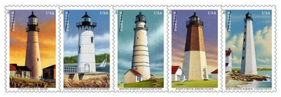 #.2015 New England Coastal Lighthouse Postage Stamps