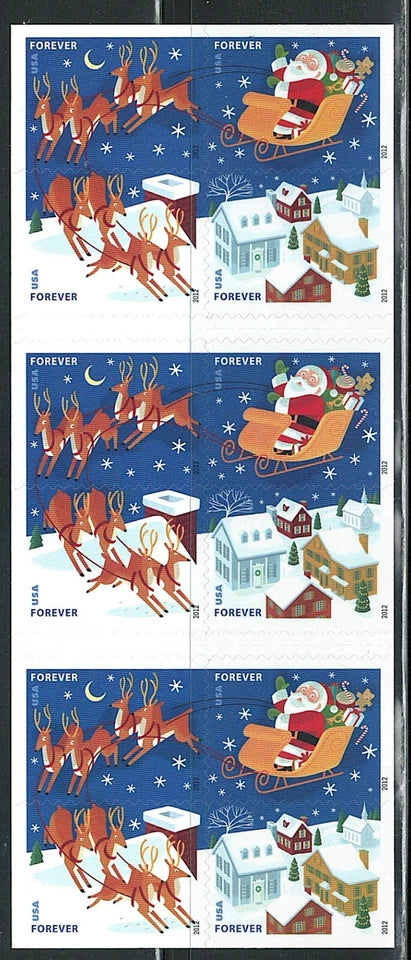 #.2012 US Stamp Santa & Sleigh Stamps
