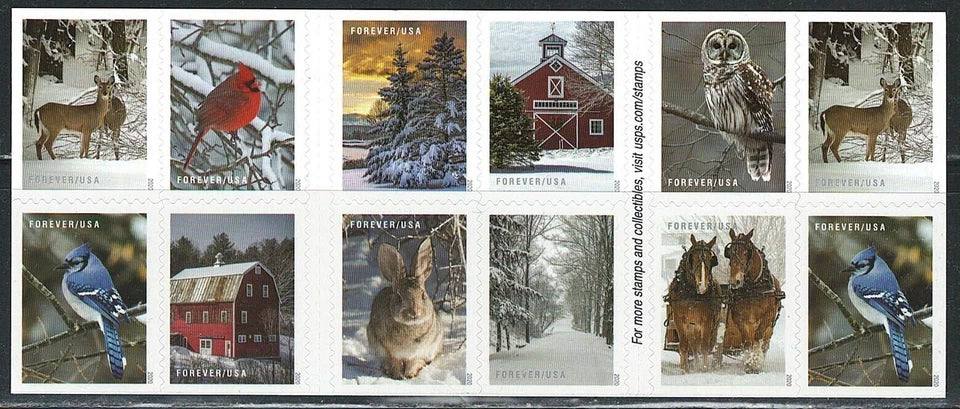 #.2020 US Winter Scenes First Class Forever Postage Stamps