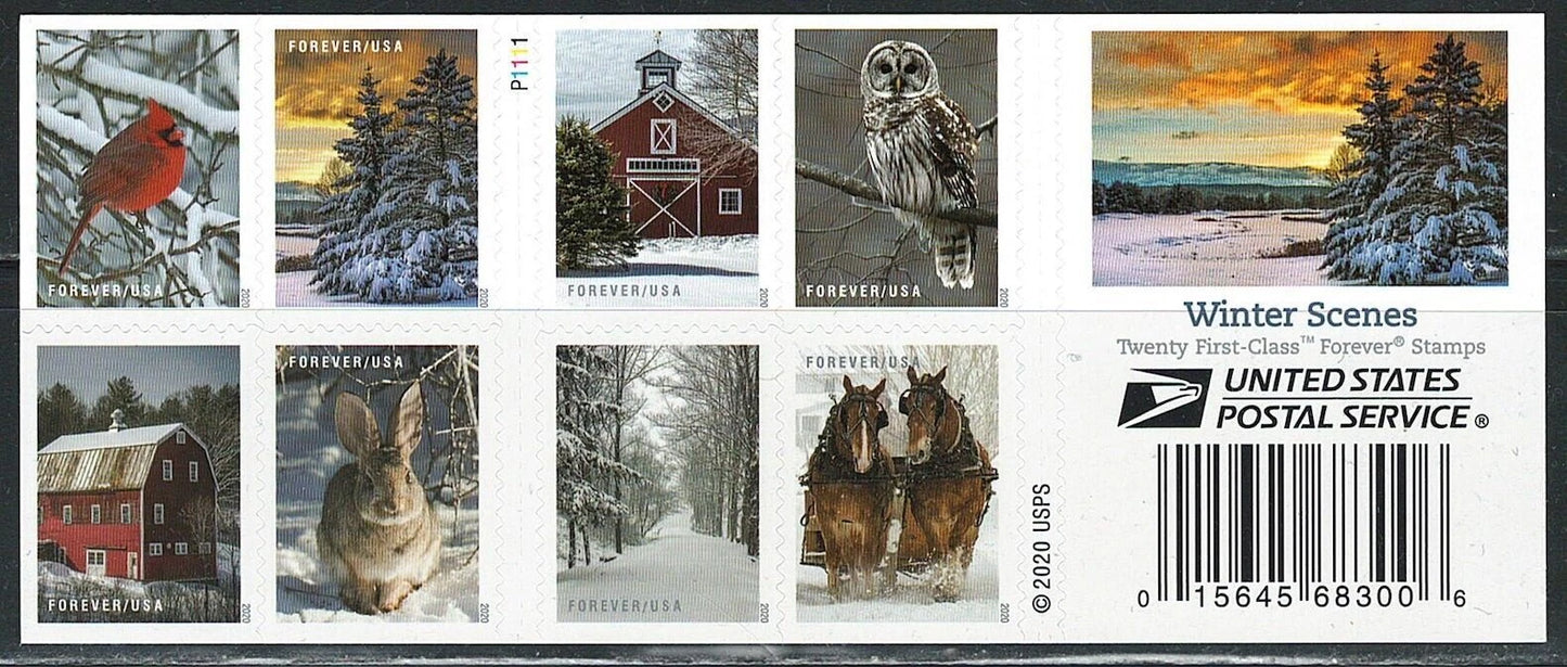 #.2020 US Winter Scenes First Class Forever Postage Stamps