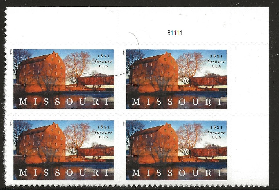 #.2021 missouri statehood bollinger mill burfordville covered bridge stamp