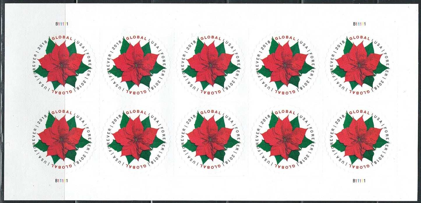 #.2018 Global Poinsettia Stamps