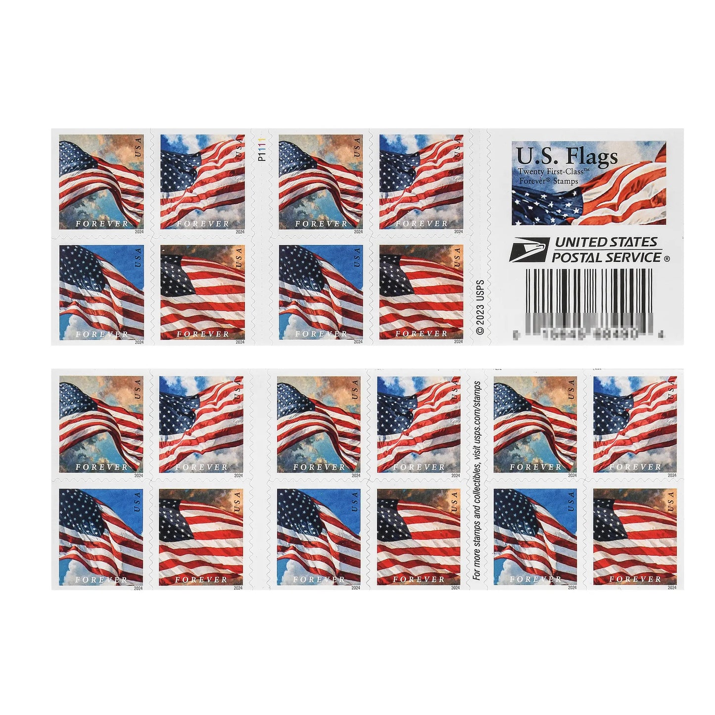 #.2024 us flags forever first class postage stamps