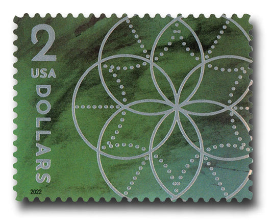 #.2022 two dollar floral geometry stamps