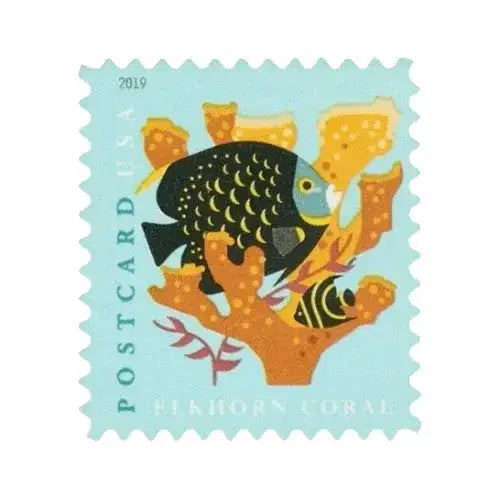 #.2019 US Coral Reefs Postcard Stamps