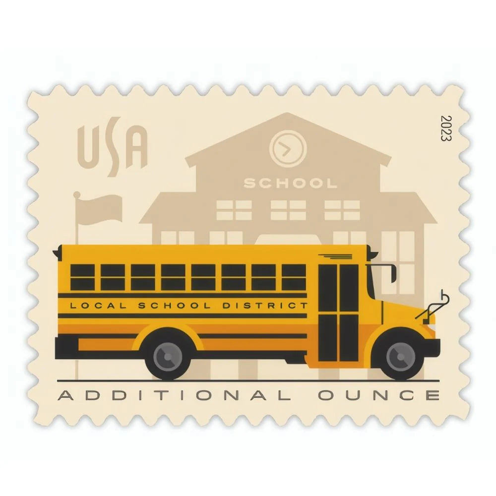 #.2023 USA School Bus Additional Ounce Stamps