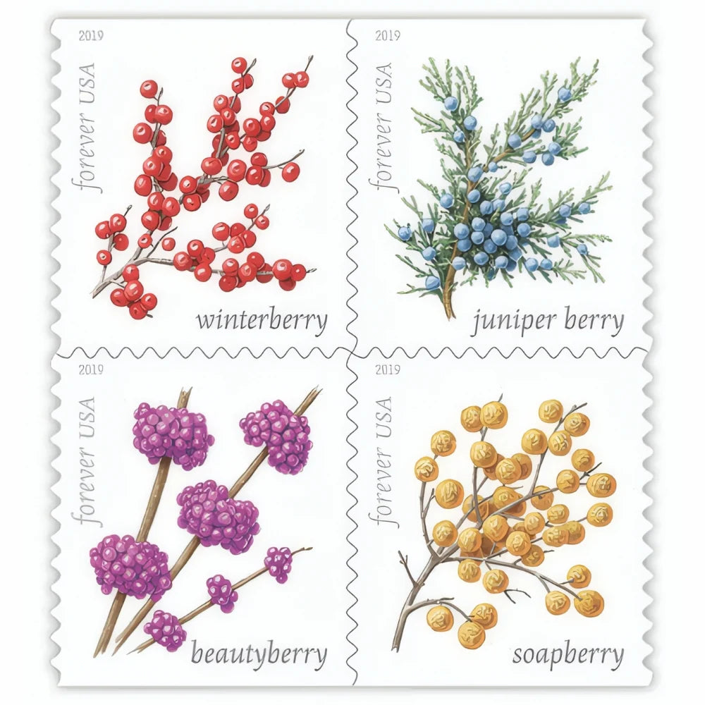 #.2019 US Winter Berries Stamps