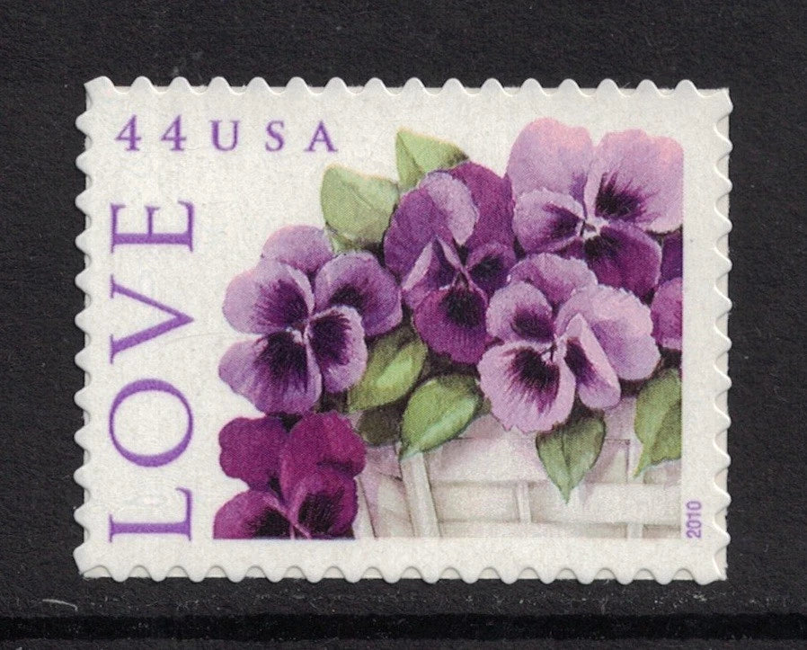#.2010 LOVE Pansies in a Basket Collectible Stamp