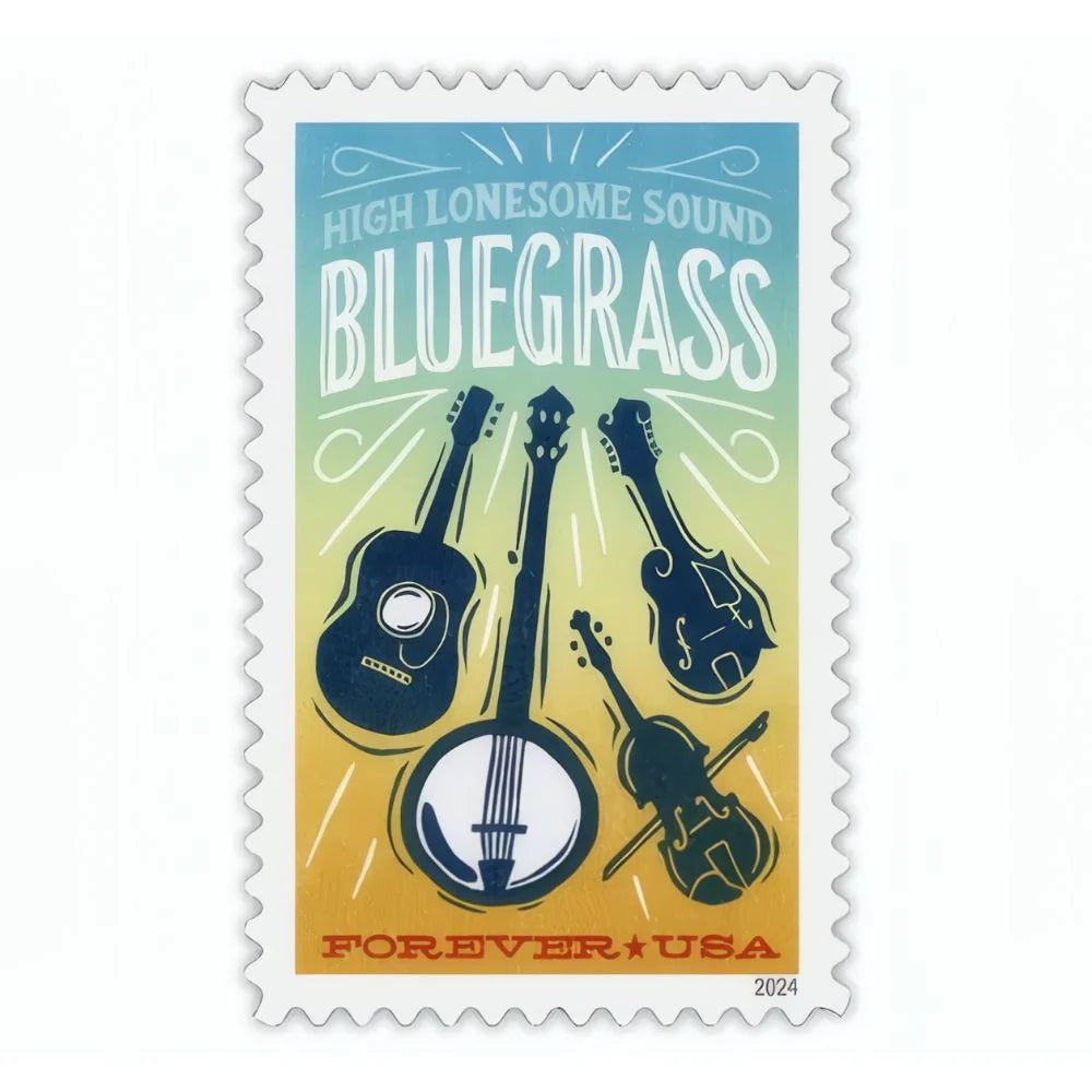 #.2024 US Bluegrass Guitar Forever Stamps