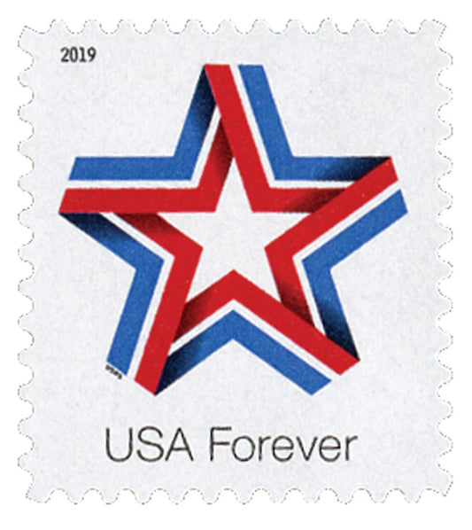 #.2019 US Star Ribbon Forever Stamps