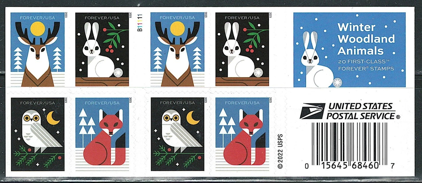 #.2023 Winter Woodland Animals Stamps
