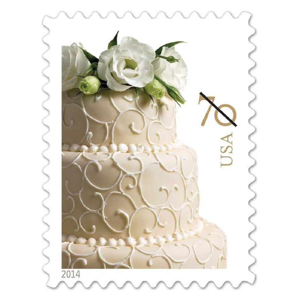 #.2014 US Wedding Cake Postage Stamps