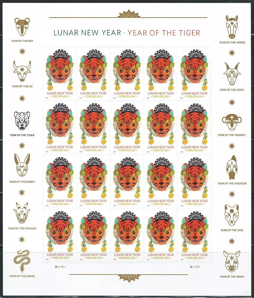 #.2022 US Lunar New Year - Year of The Tiger Stamps
