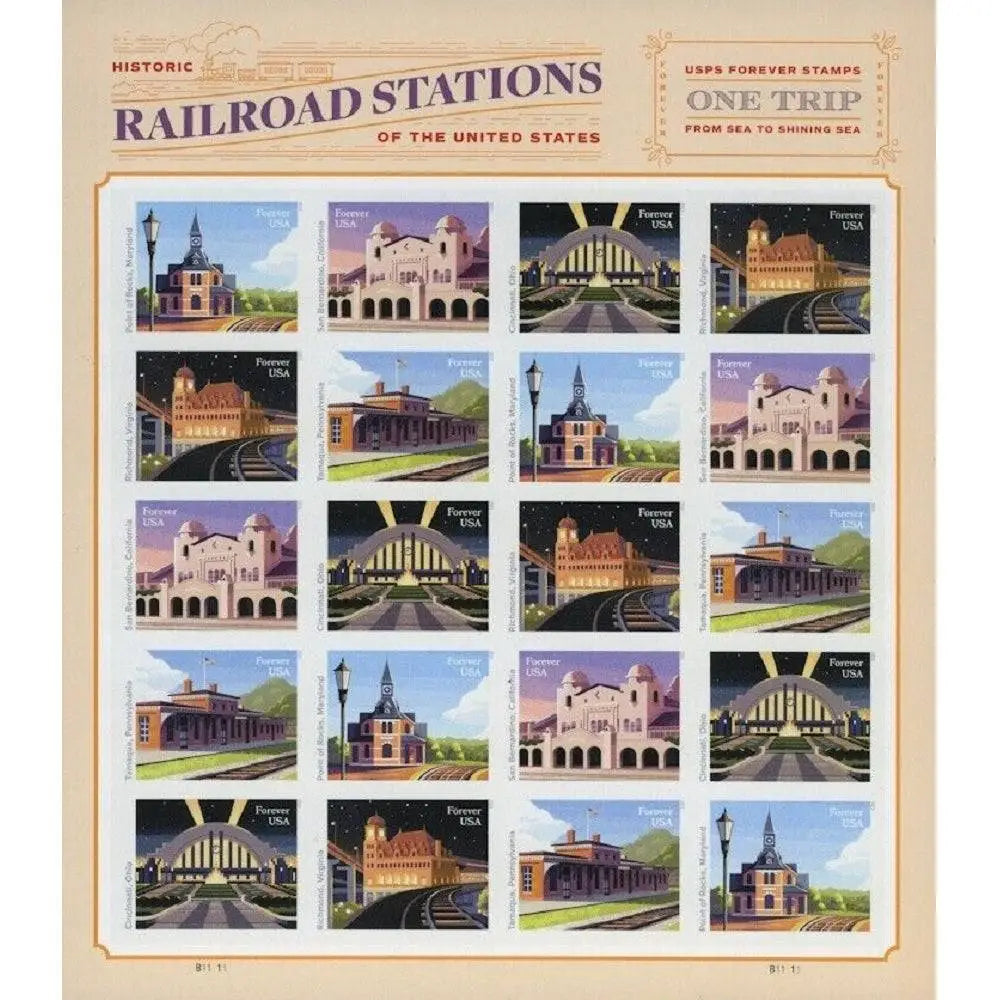 #.2023 US Railroad Stations Stamps