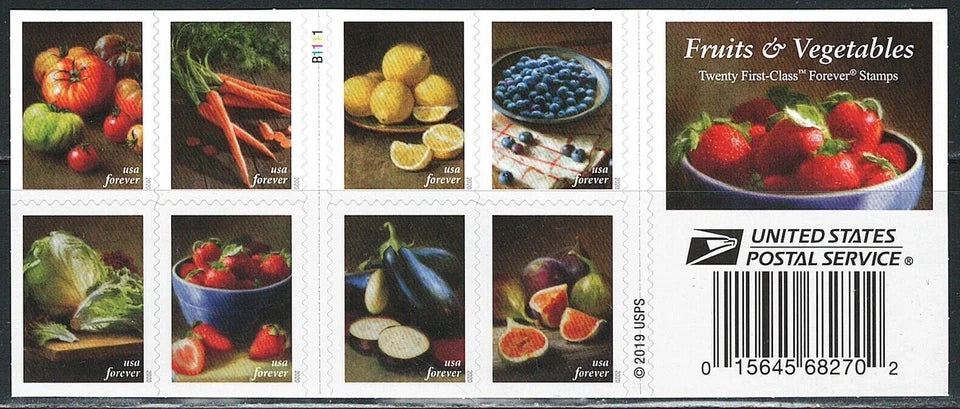 #.2020 US Fruits & Vegetables Forever Stamps