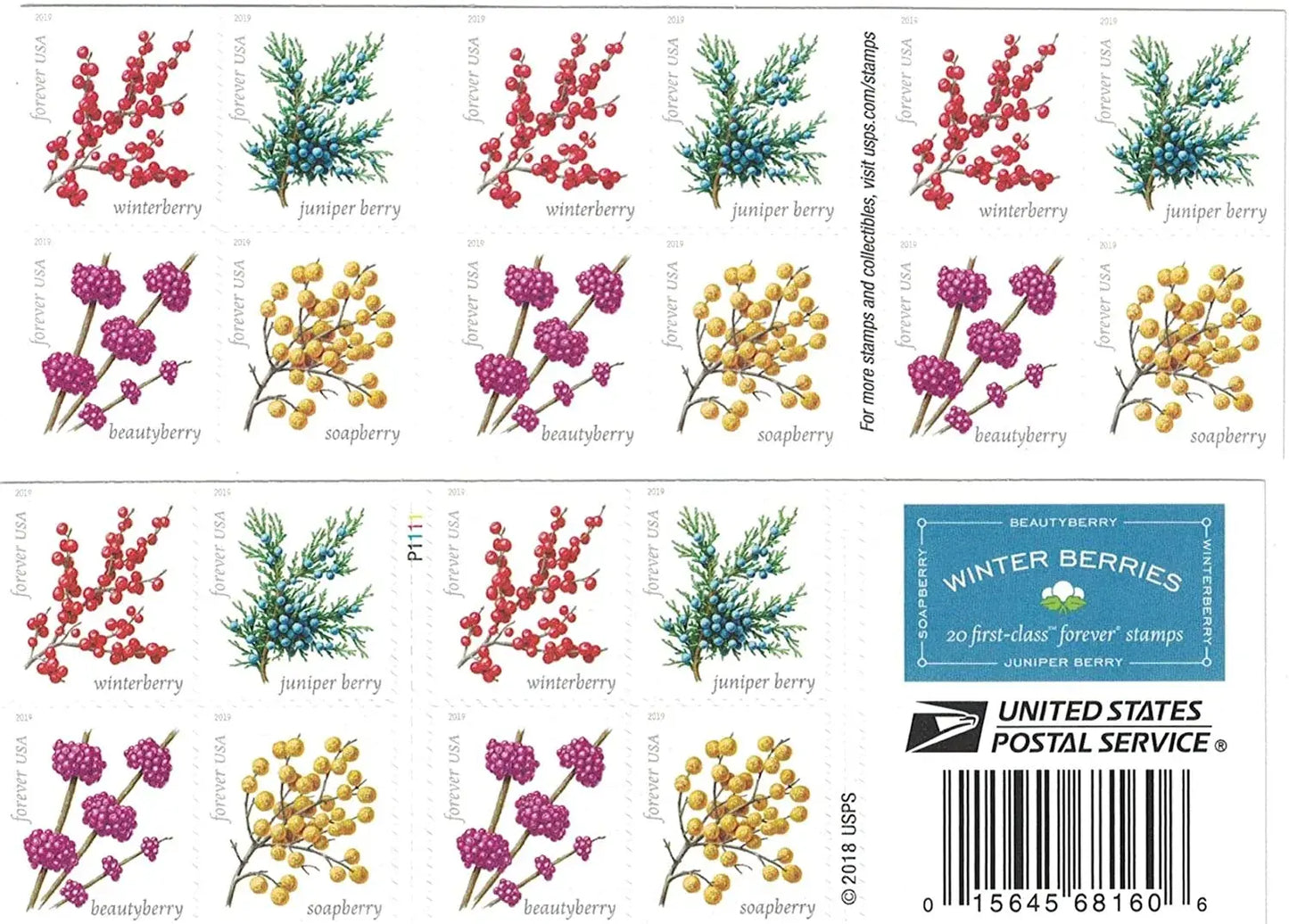 #.2019 US Winter Berries Stamps