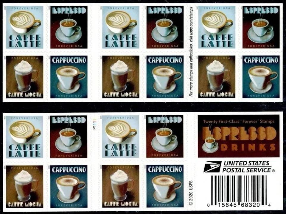 #.2021 US Espresso Drinks Forever Coffee Stamps