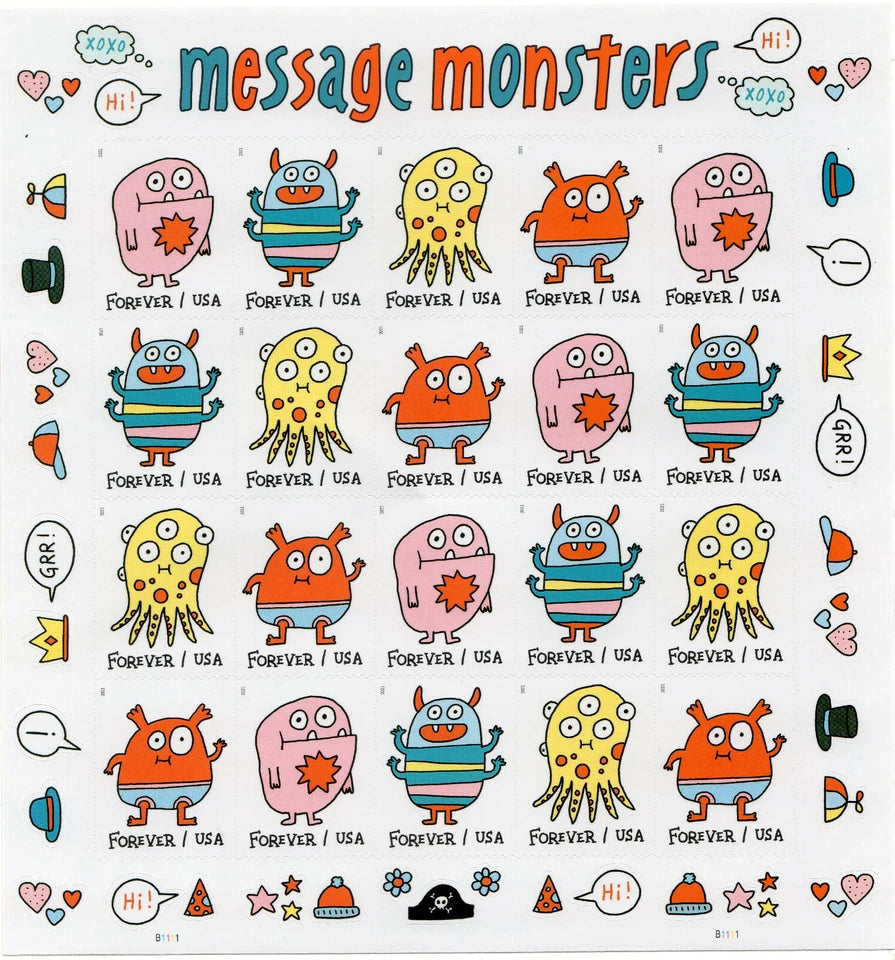 #.2021 Message Monsters Stamps