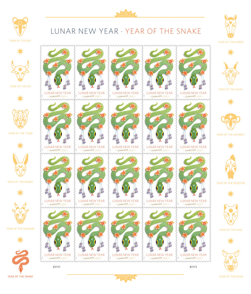 #.2025 Lunar New Year Year of the Snake Stamps