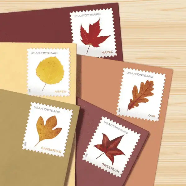 #.2025 Vibrant Leaves Postcard Stamps