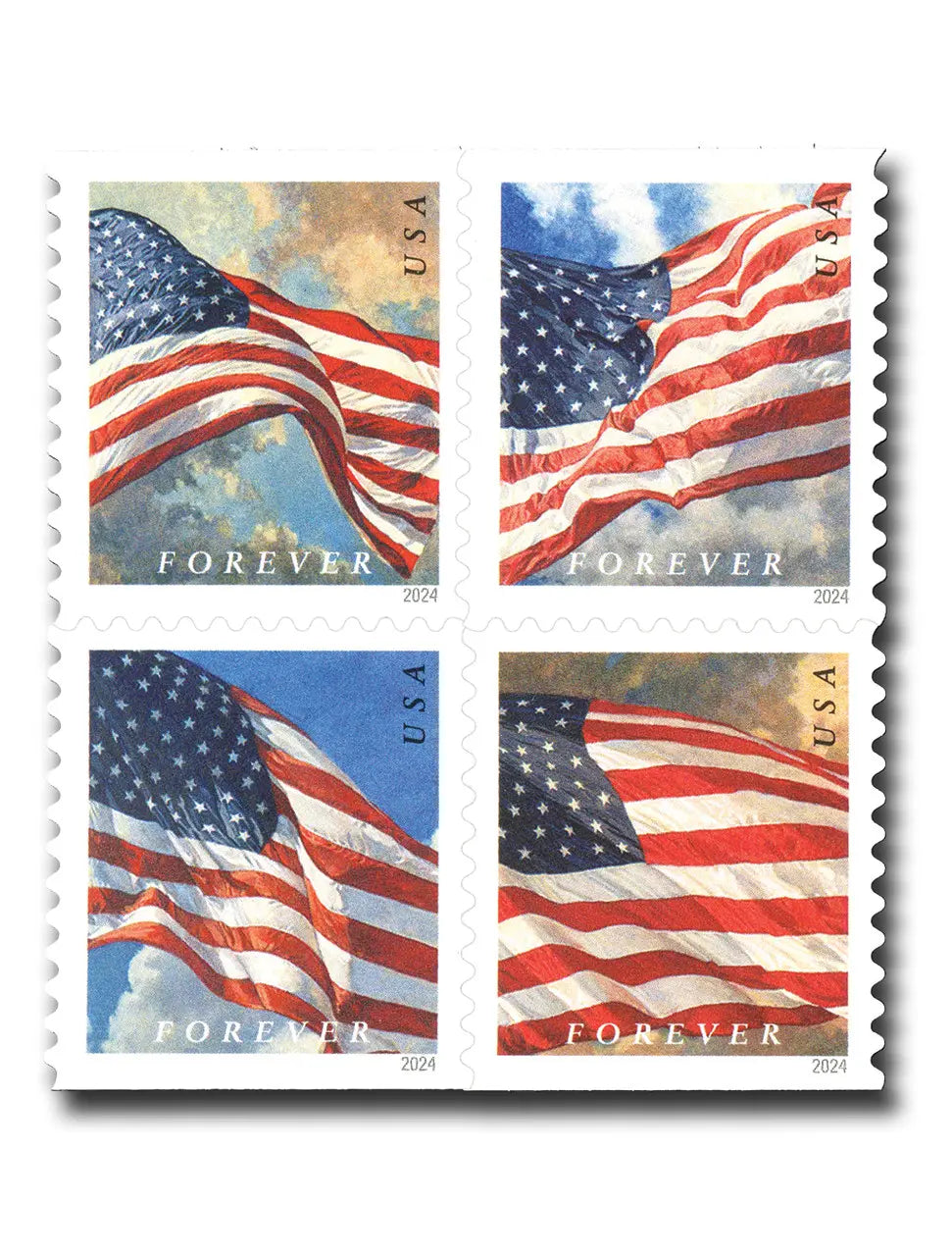 #.2024 us flags forever first class postage stamps