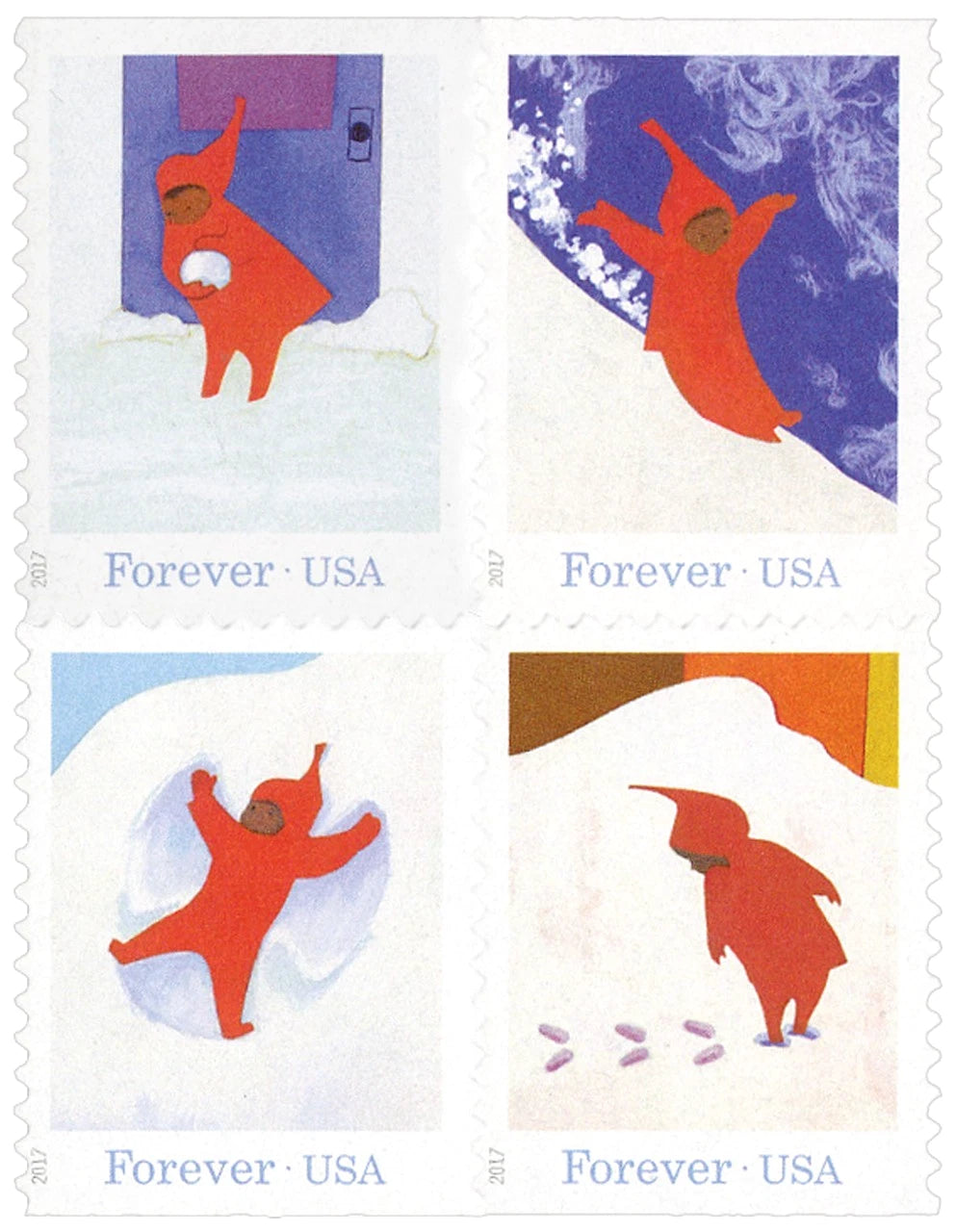 #.2017 US Snowy Day Stamps