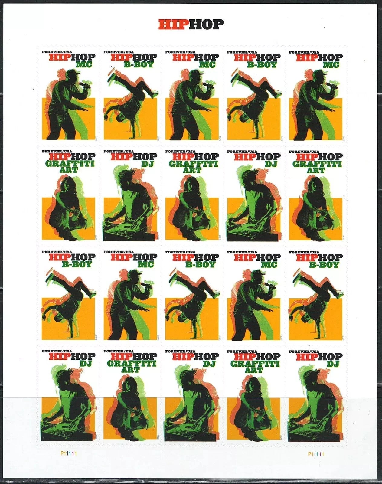 #.2020 US Hip Hop First-Class Forever Stamps