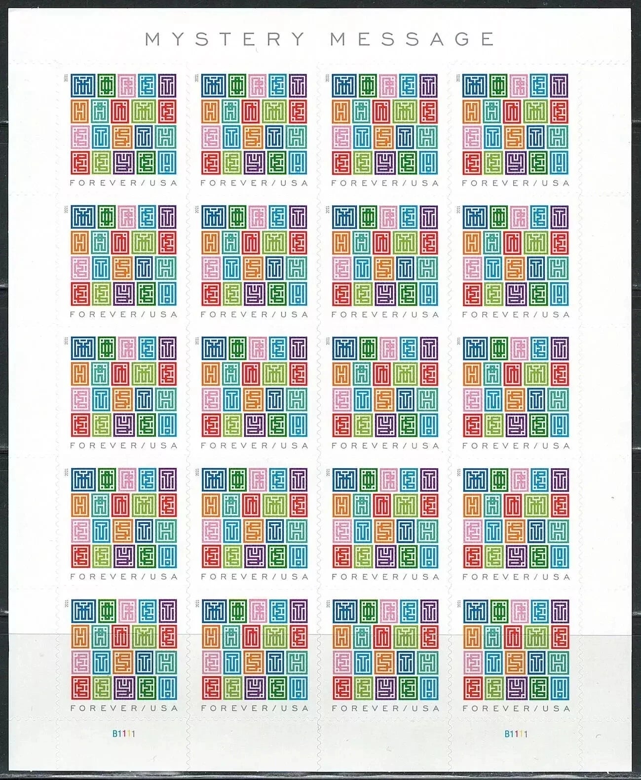 #.2021 US Mystery Message Stamps
