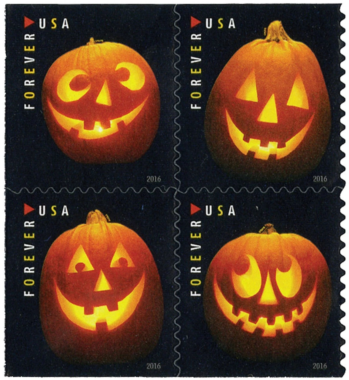 #.2016 US Jack o Lanterns Stamps