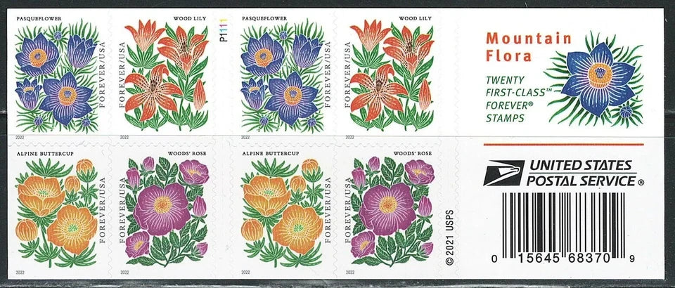 #.2022 US Mountain Flora First-Class Forever Stamps