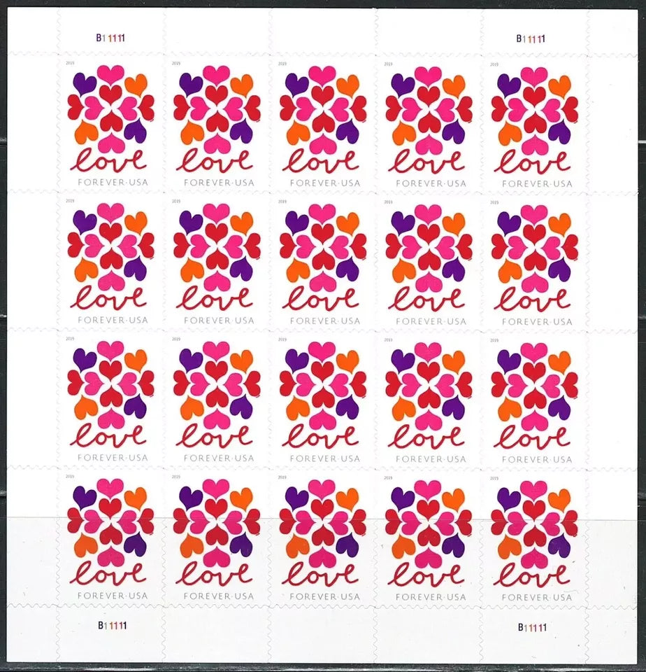 #.2019 US Hearts Blossom Love Forever Stamps