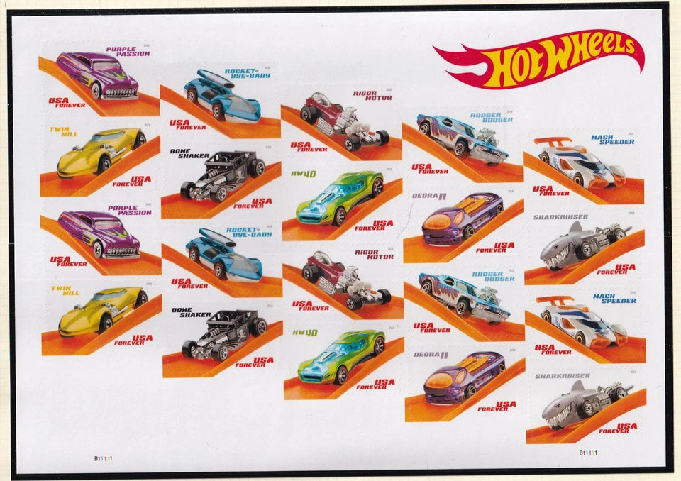 #.2018 US Hot Wheels Stamps