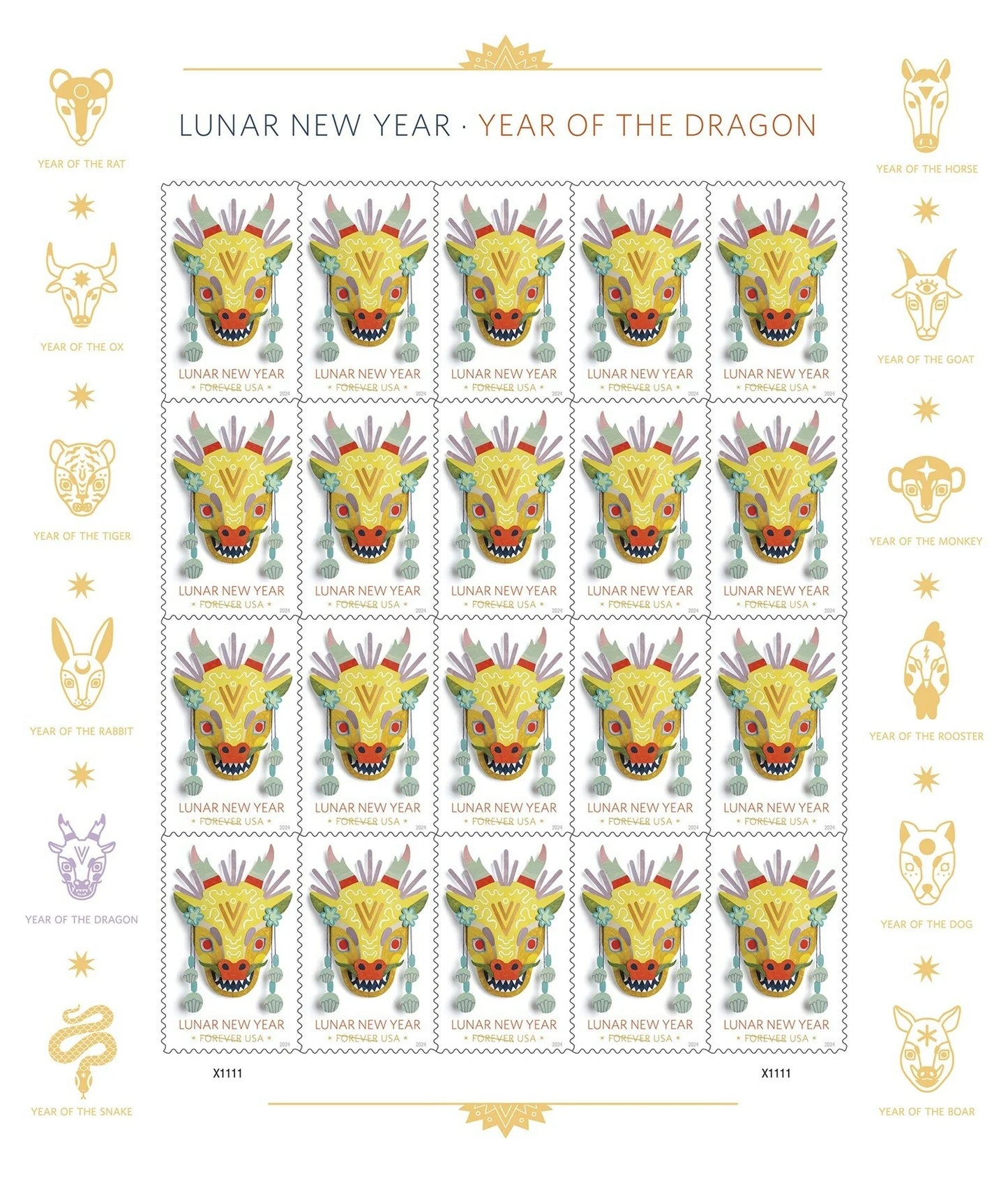 #.2024 Lunar New Year Stamps - the Year of the Dragon