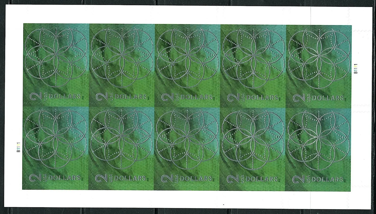 #.2022 two dollar floral geometry stamps