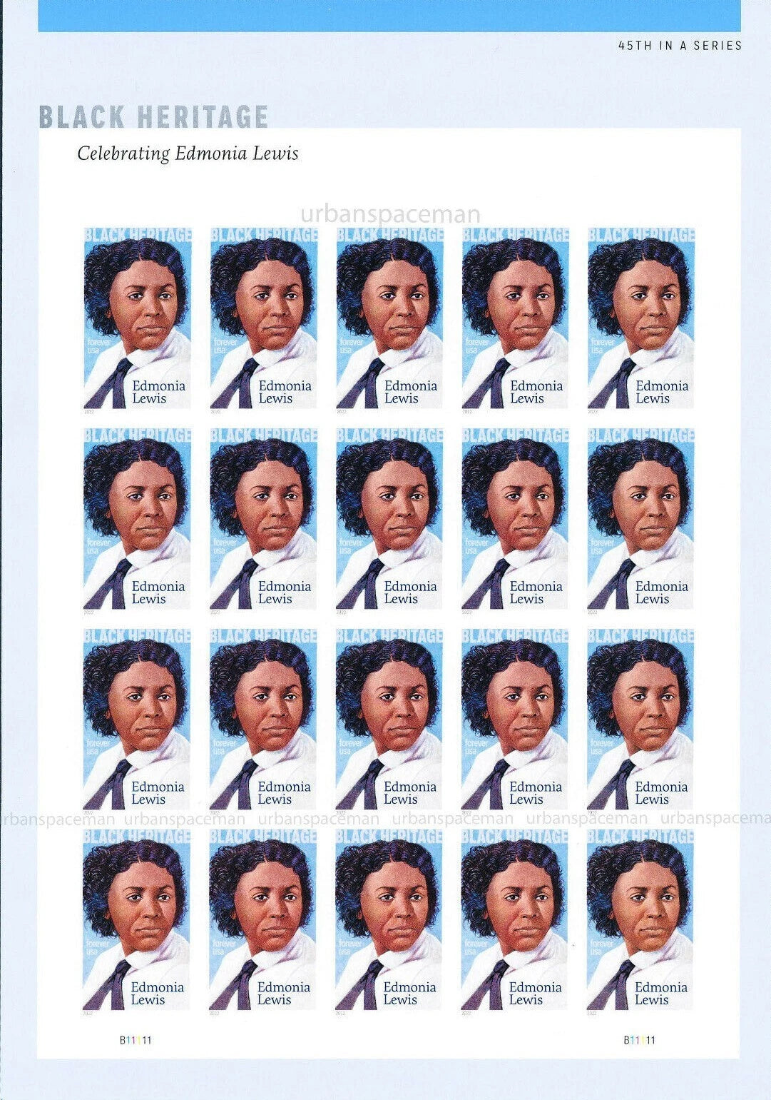 #.2022 Black Heritage Edmonia Lewis Forever Stamps