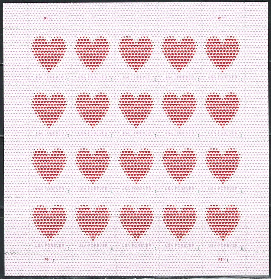 #.2020 US Made Of Hearts Forever Stamps