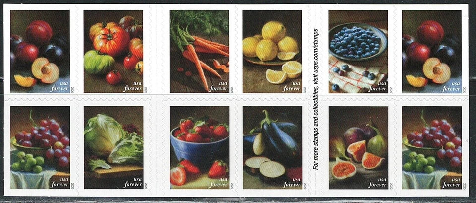 #.2020 US Fruits & Vegetables Forever Stamps