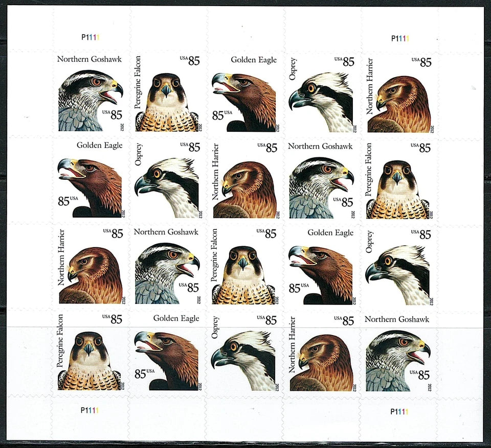 #.2012 US Birds of Prey 85 Cent Stamps