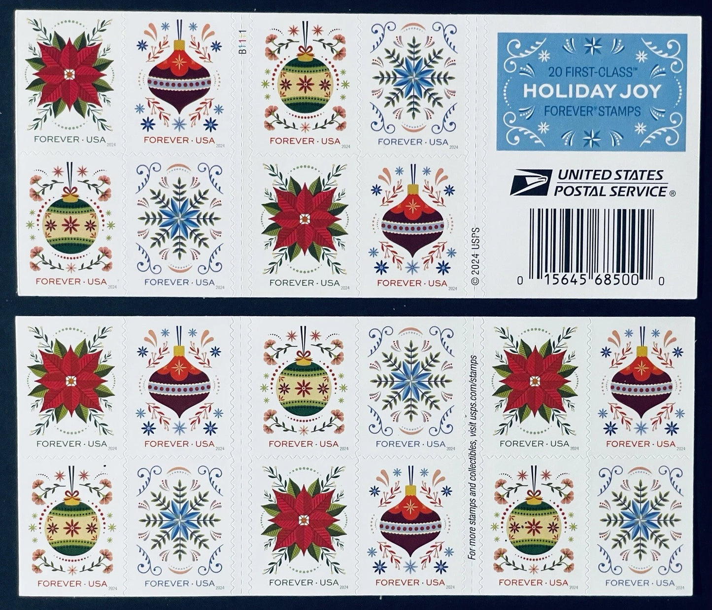 #.2024 Holiday Joy Forever Stamps