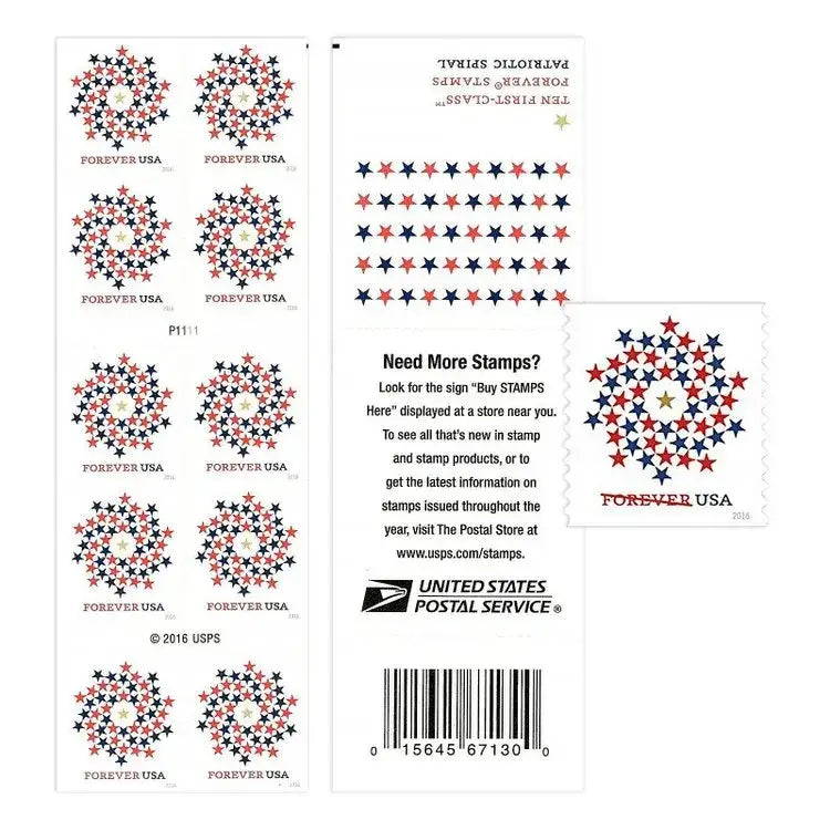 #.2016 US Stars Red & Blue Forever Stamps