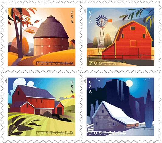 #.2021 barns postcard stamp