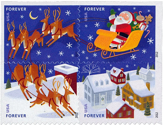 #.2012 US Stamp Santa & Sleigh Stamps