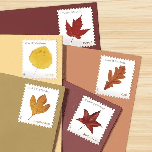 #.2025 Vibrant Leaves Postcard Stamps Coil