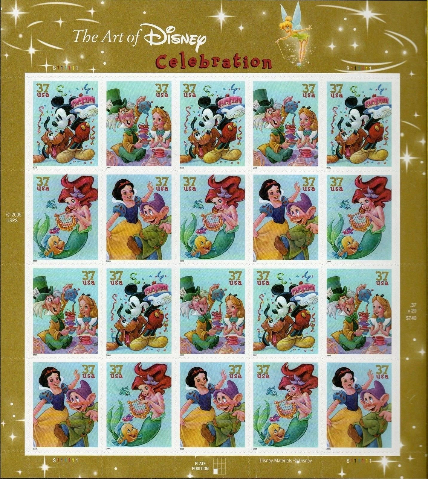 #.2005 DISNEY 37 Cent U.S.A. STAMPS