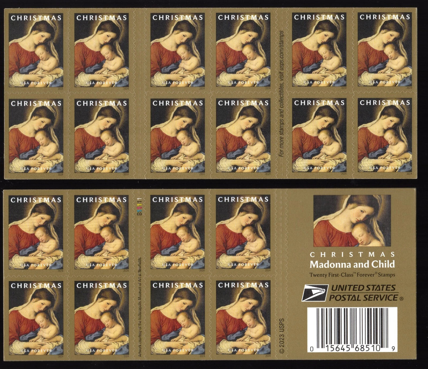 #.2024 us Christmas Madonna and Child Forever Stamps