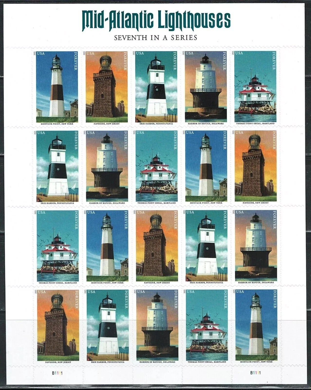 #.2021 Mid Atlantic Lighthouses Forever Stamp